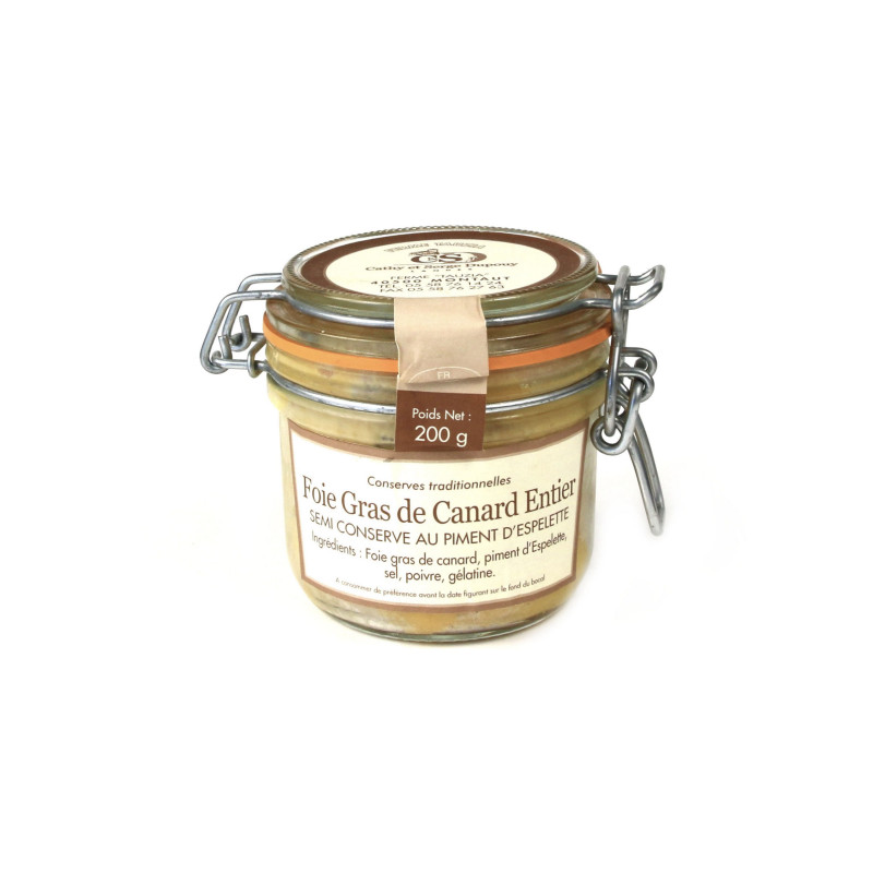 Foie gras de canard entier semi-conserve - Piment d’Espelette