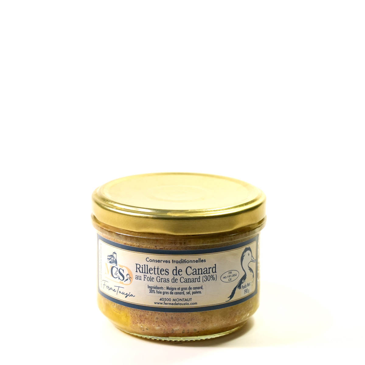 Bocal de rillettes - Canard - 30 % de foie gras